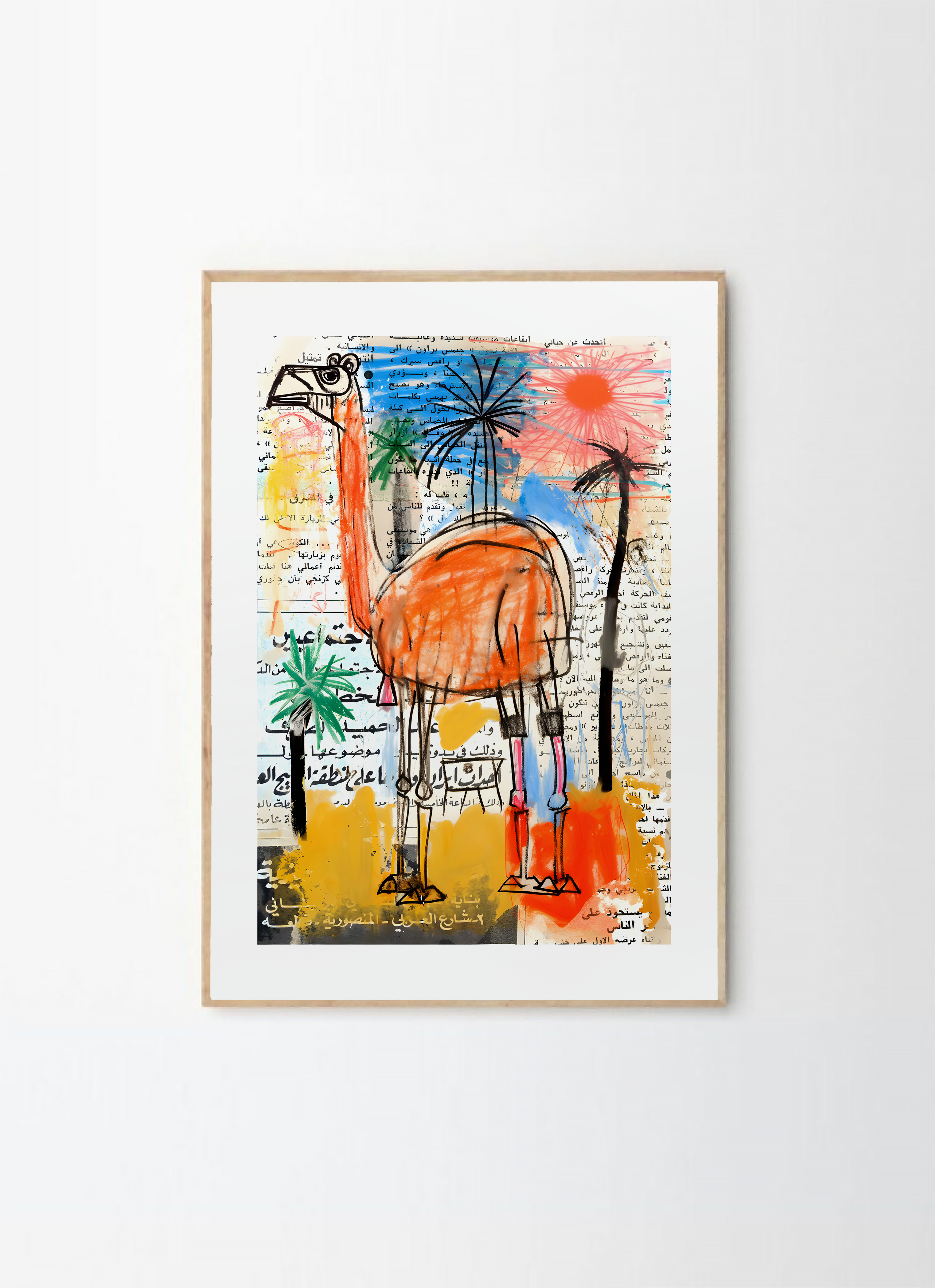 Abstract camel illustration poster for wall art