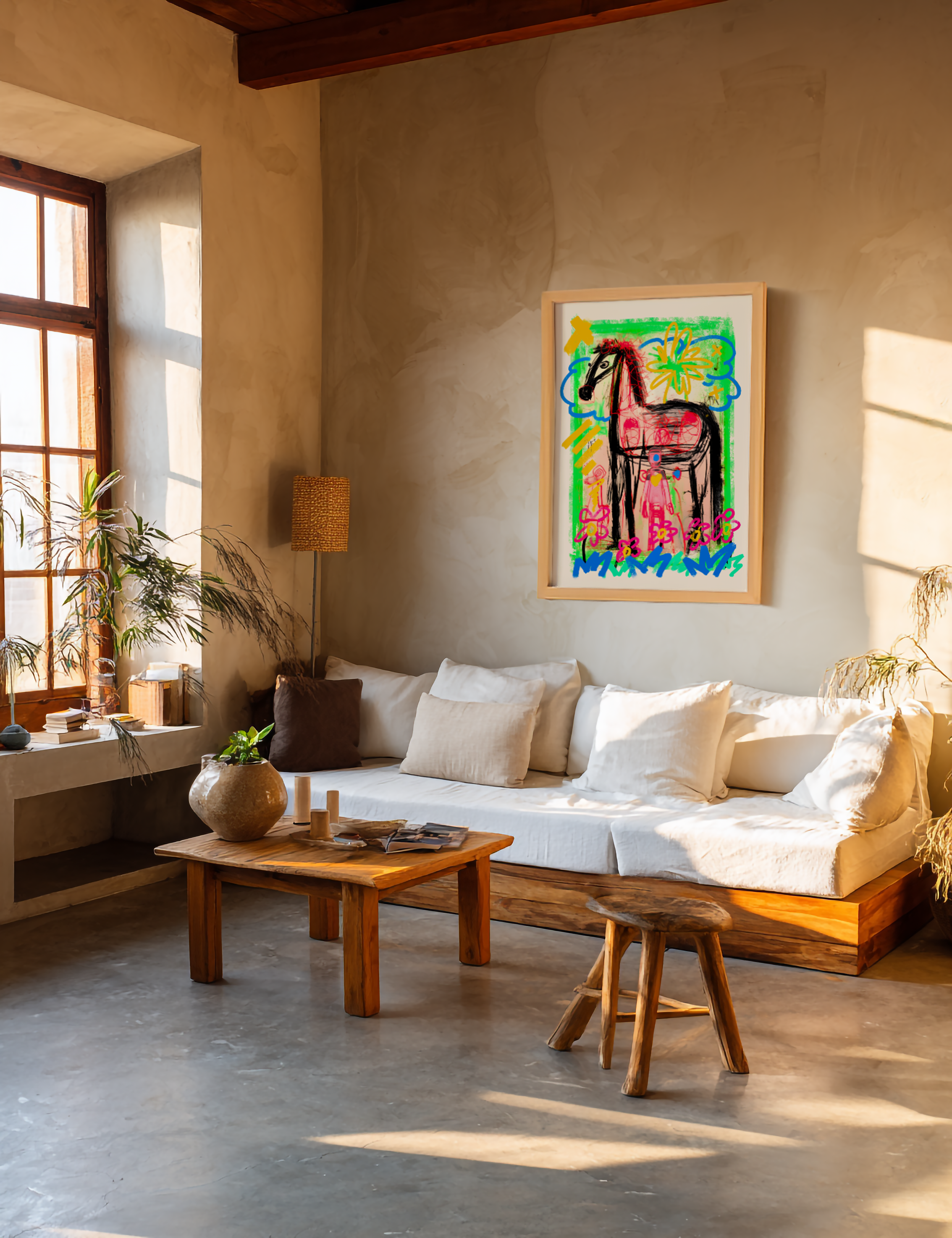 Abstract horse illustration for home art and interior styling