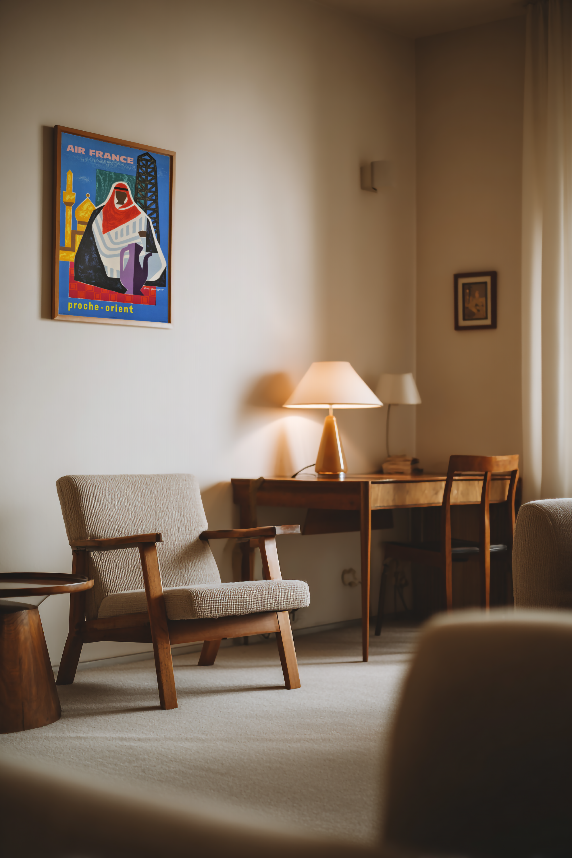 Vintage Air France airline poster depicting Kuwait for home artwork