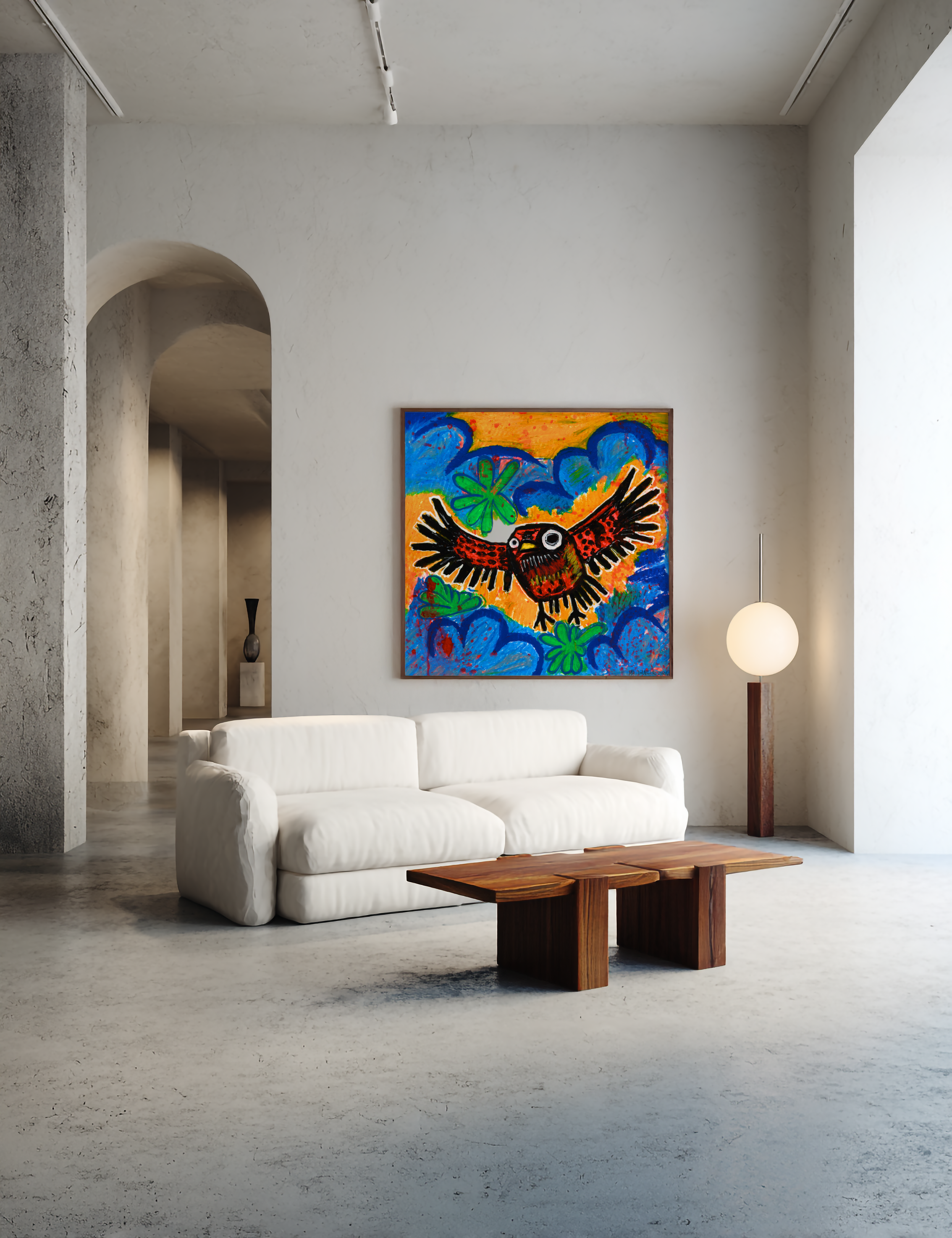 Abstract eagle illustration for home wall art and interior styling
