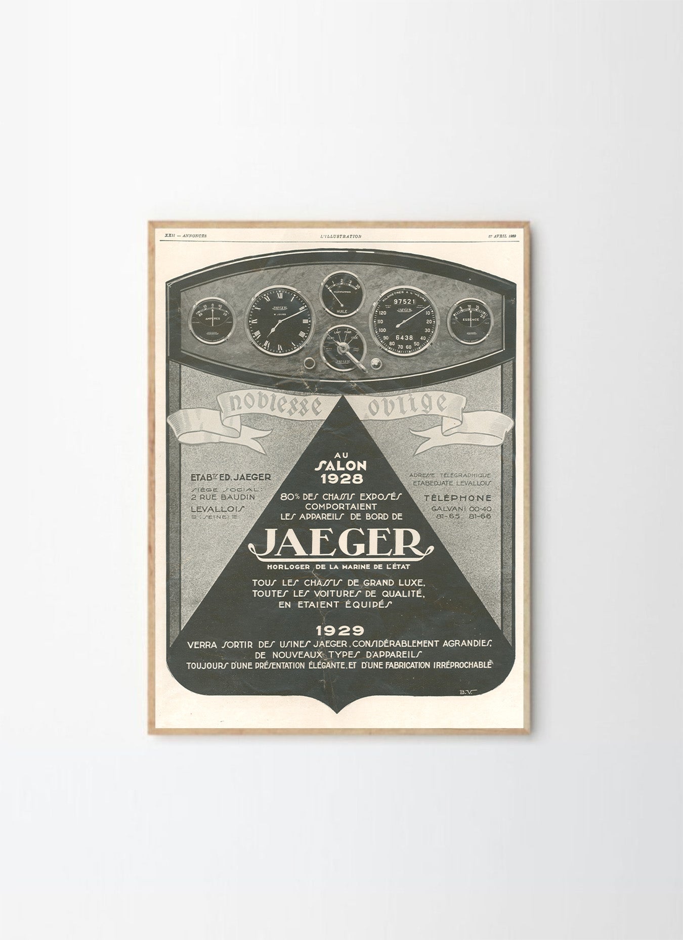 Classic Jaeger magazine advertisement illustration poster for wall art