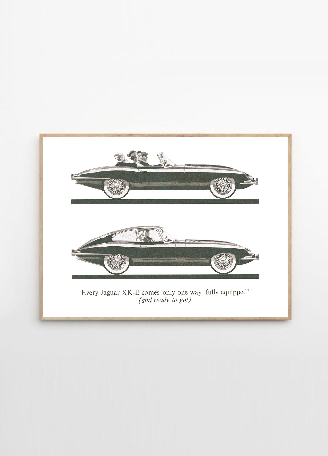 Classic Jaguar magazine advertisement illustration poster for wall art