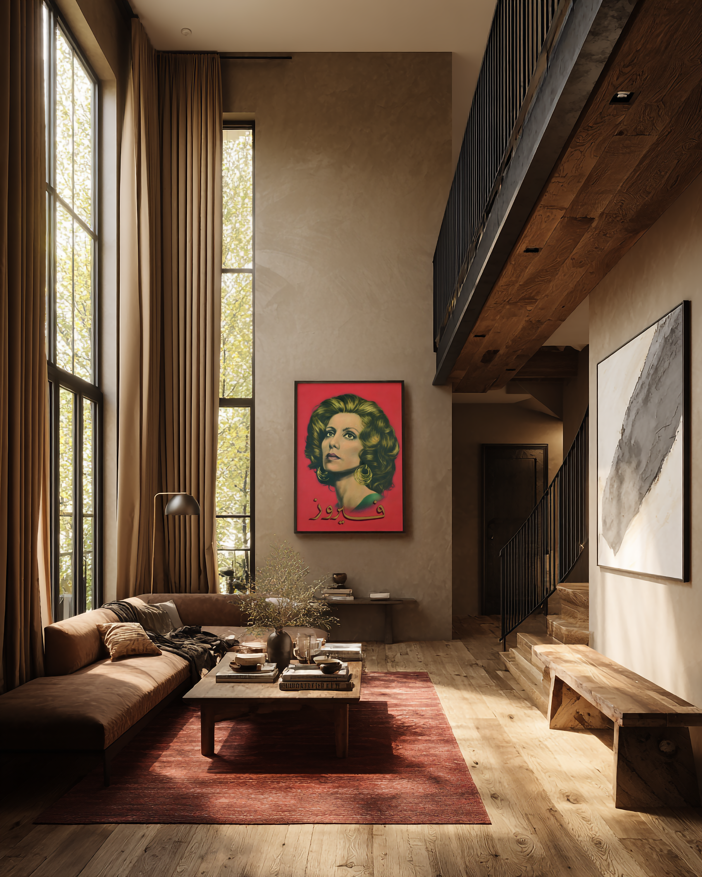 Fairuz illustration for home wall art and interior styling