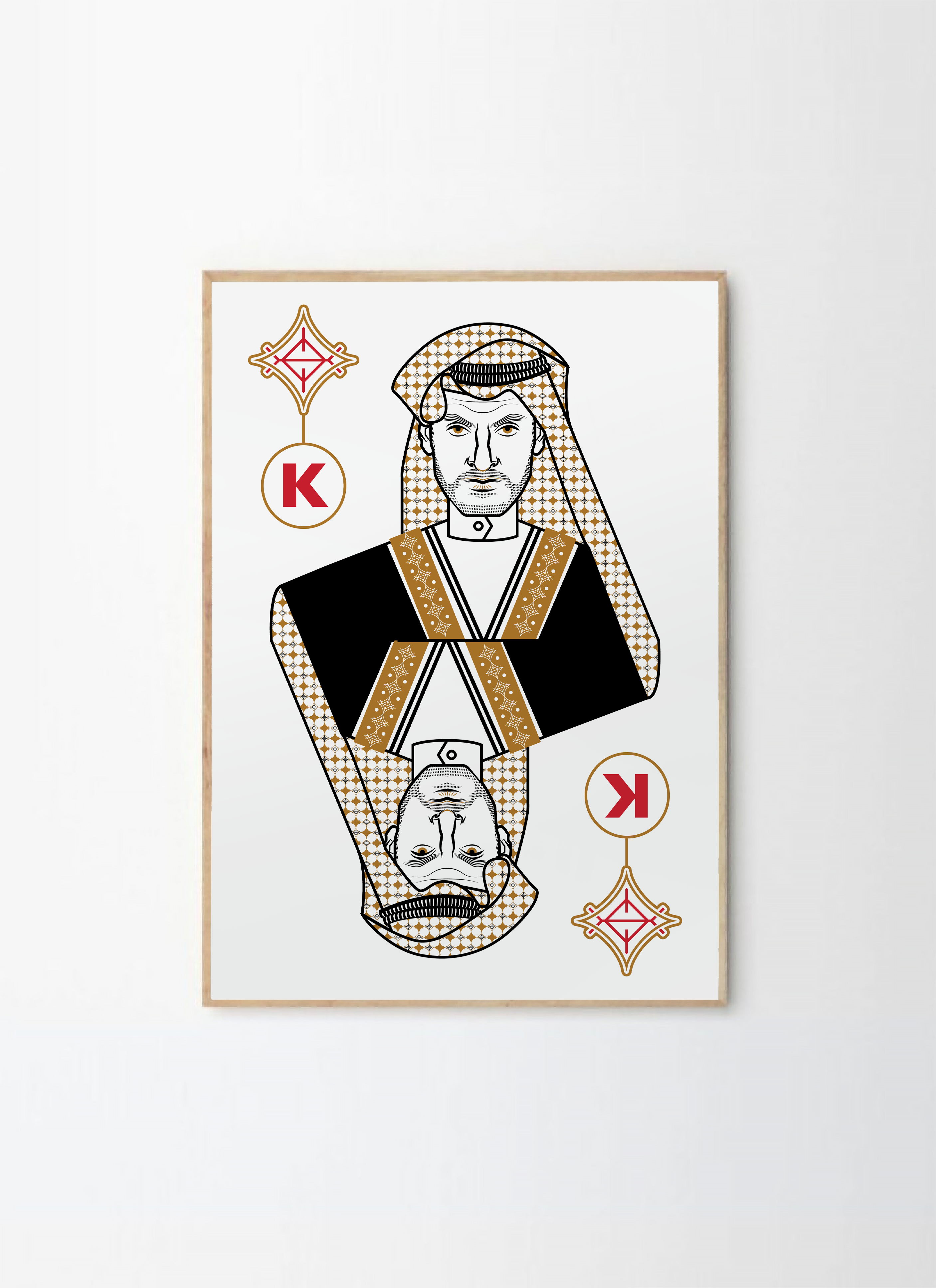 King playing card illustration poster for wall art